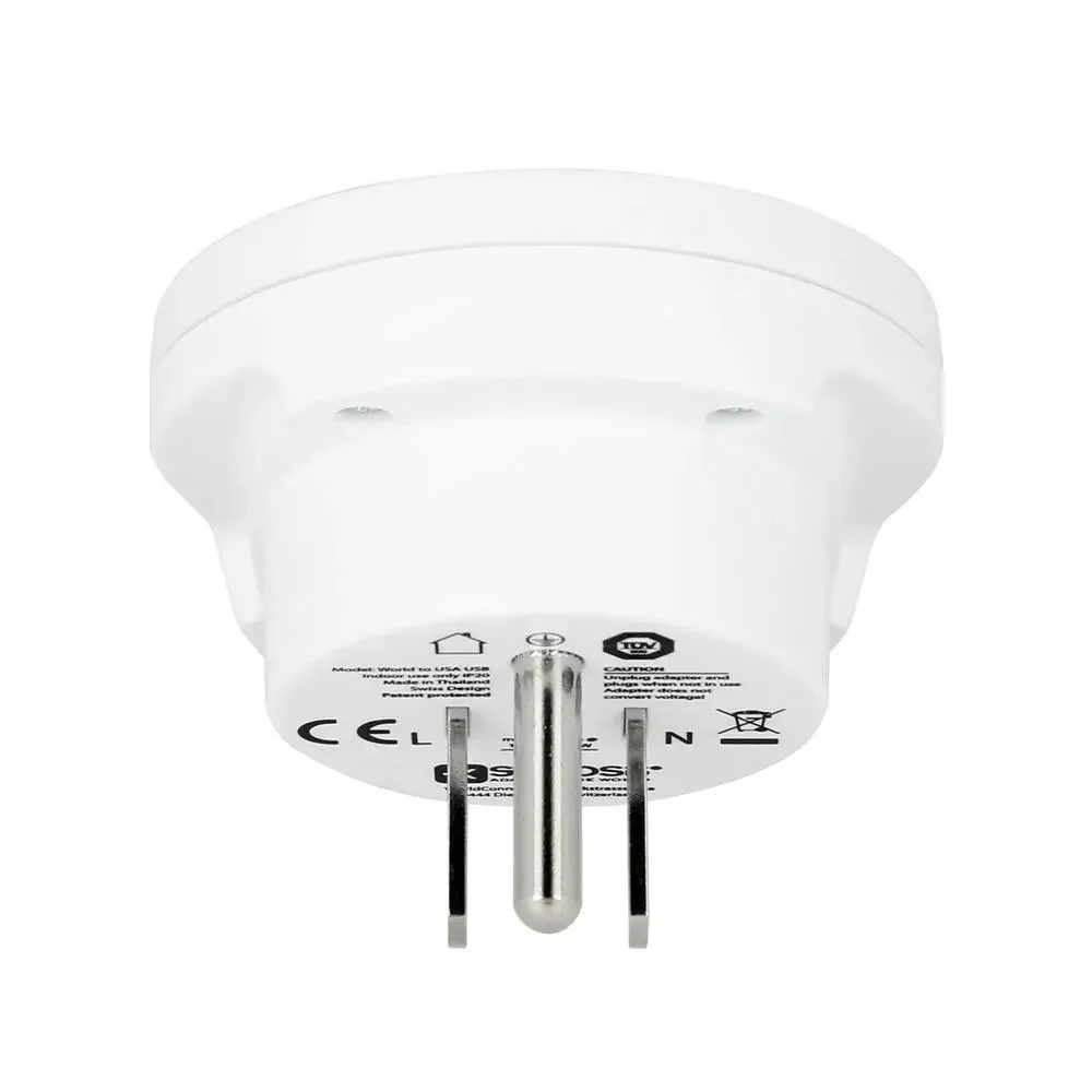 NEW Skross World to USA Travel Adapter USB Charger, White